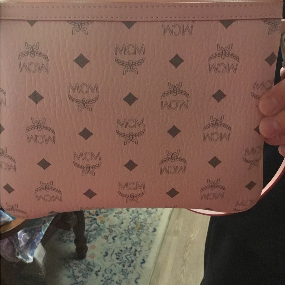 MCM Pink Visetos Monogram Tote Bag - Picture 13 of 15